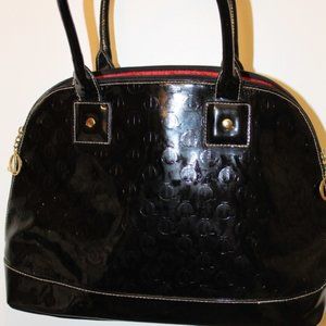 Queen Latifah black patent leather purse